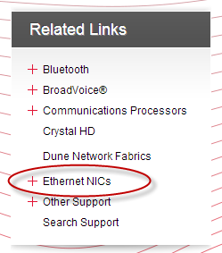 Broadcom Ethernet NIC Menu