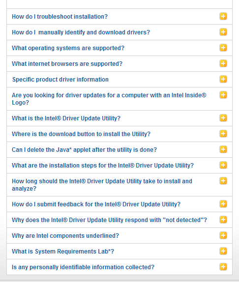 Intel Driver Utility Info More