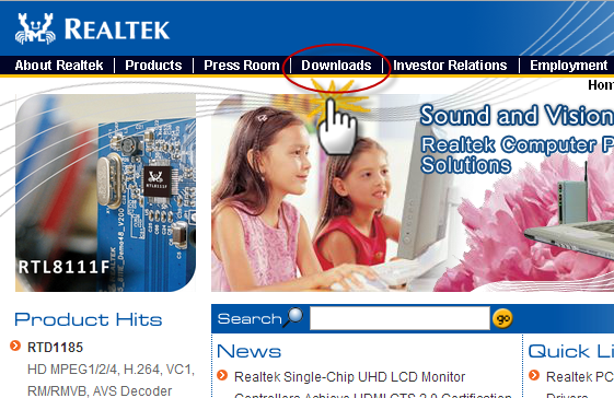 Realtek Drivers Home Page