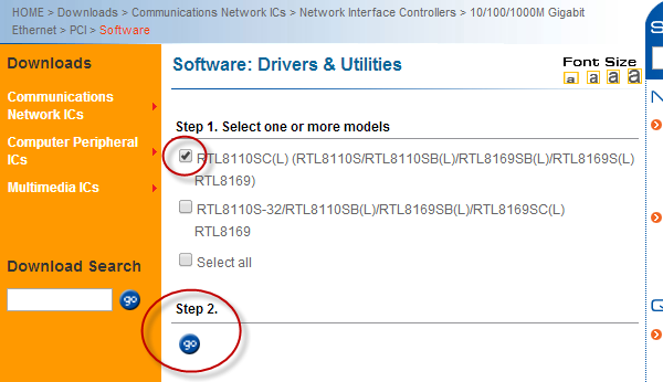 Realtek Drivers PCI Option