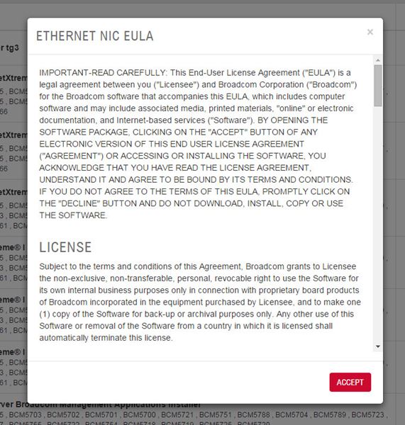 Broadcom Download Accept